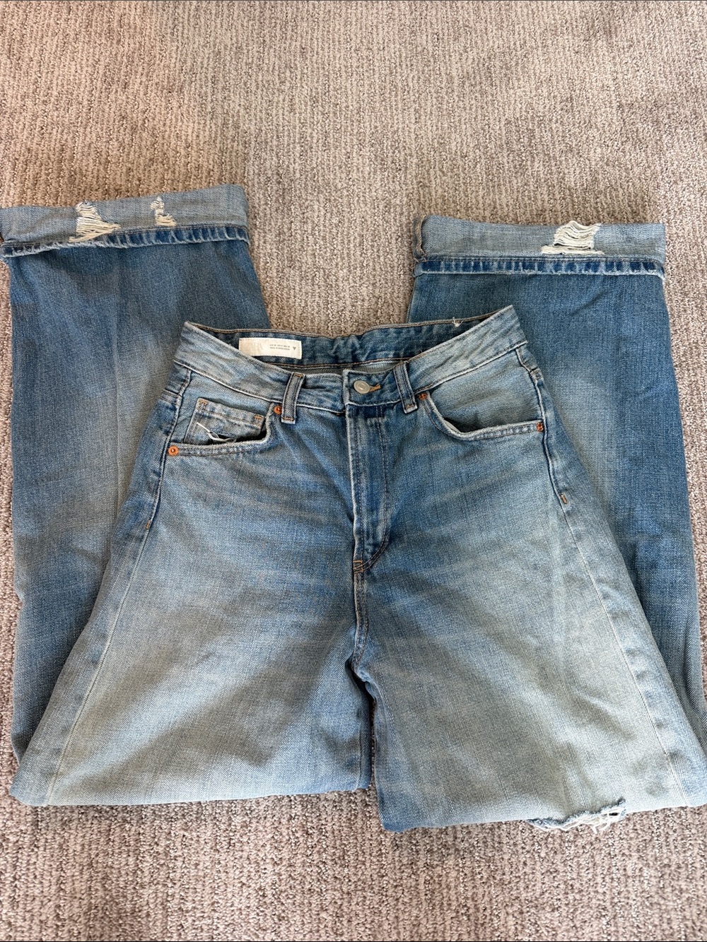 Zara Light Blue wide leg Denim Jeans - Size 0